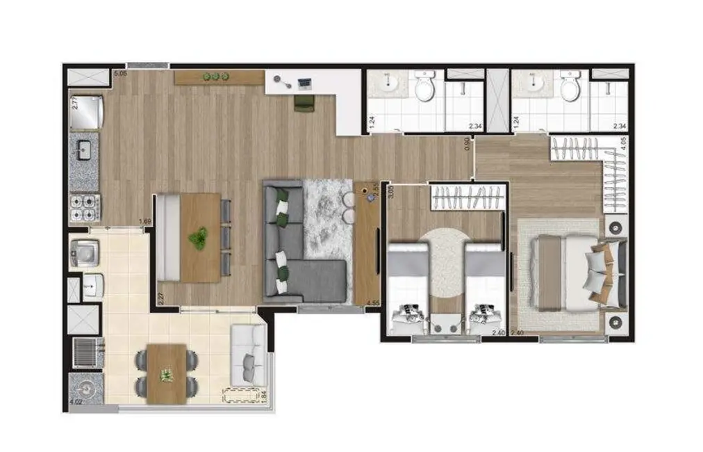 Apartamento com 2 quartos à venda, 59m2 em Jaguaré, São Paulo - SP - imagem 6 Foto 6 de Apartamento com 2 quartos à venda, 59m2 em Jaguaré, São Paulo - SP