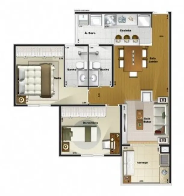Foto 1 de Apartamento com 2 quartos à venda, 58m2 em Vila Gonçalves, Sao Bernardo Do Campo - SP
