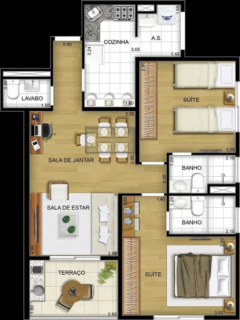 Foto 1 de Apartamento com 2 quartos à venda, 64m2 em Morumbi, São Paulo - SP