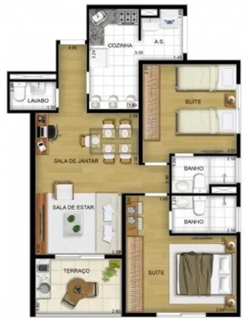 Foto 2 de Apartamento com 2 quartos à venda, 64m2 em Morumbi, São Paulo - SP