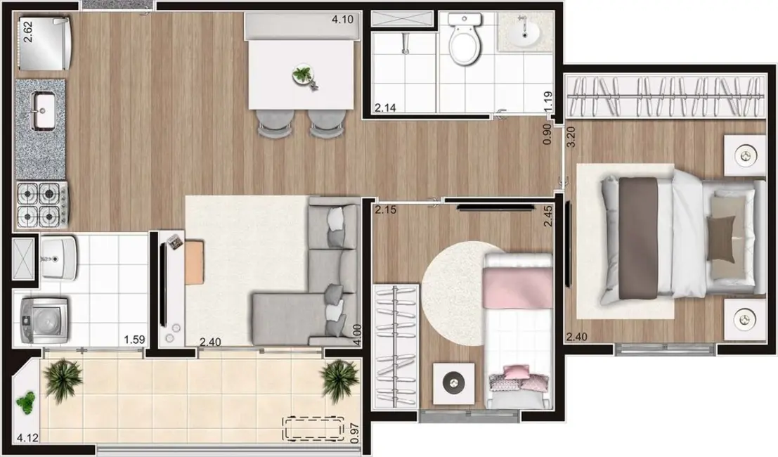 Foto 3 de Apartamento com 2 quartos à venda, 43m2 em Campestre, Santo Andre - SP