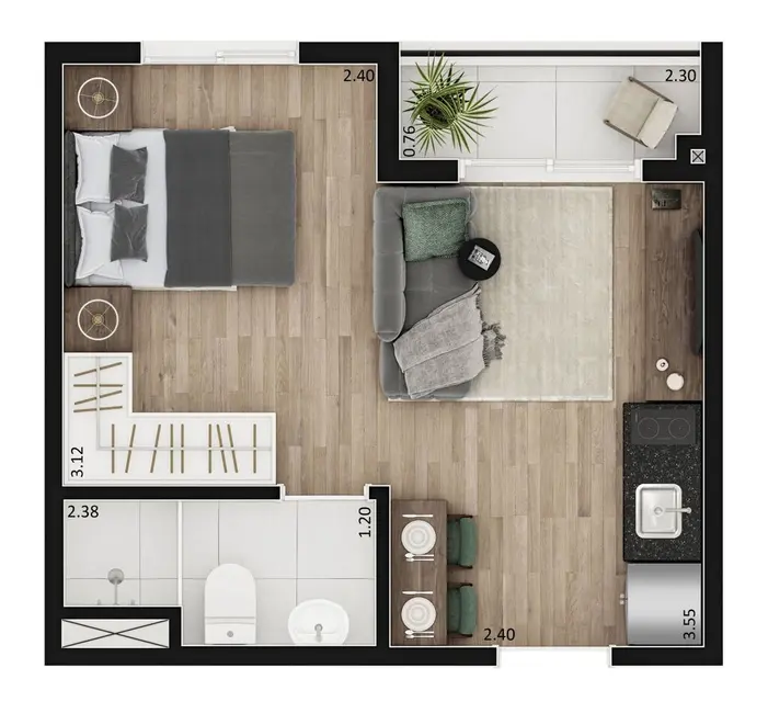 Foto 5 de Apartamento com 1 quarto à venda, 24m2 em Bela Vista, São Paulo - SP