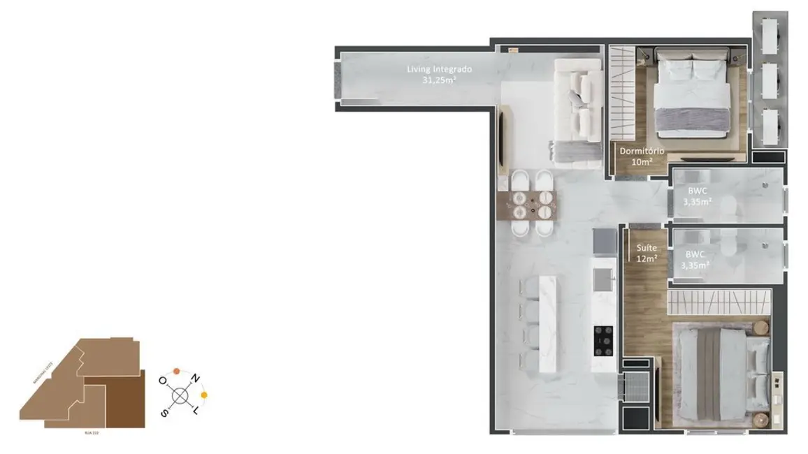 Foto 3 de Apartamento com 2 quartos à venda, 58m2 em Morumbi, São Paulo - SP