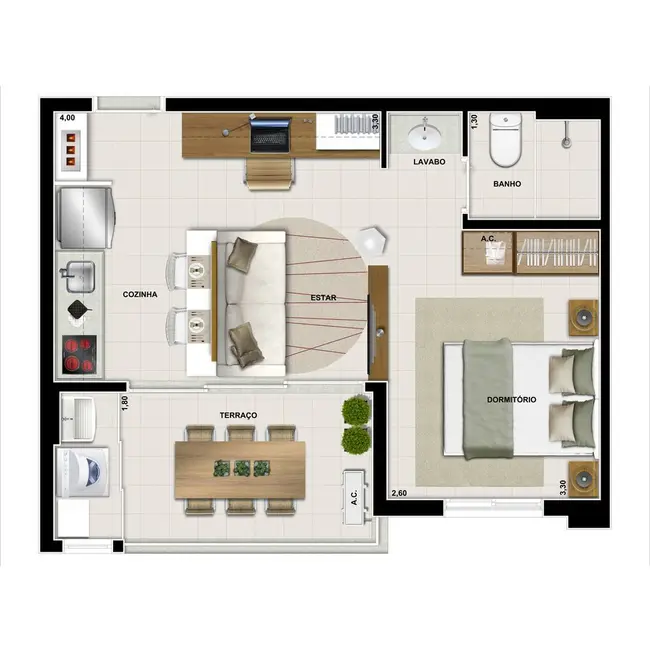 Apartamento com 2 quartos à venda, 58m2 em Morumbi, São Paulo - SP - imagem 5 Foto 5 de Apartamento com 2 quartos à venda, 58m2 em Morumbi, São Paulo - SP