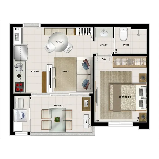 Apartamento com 2 quartos à venda, 58m2 em Morumbi, São Paulo - SP - imagem 4 Foto 4 de Apartamento com 2 quartos à venda, 58m2 em Morumbi, São Paulo - SP