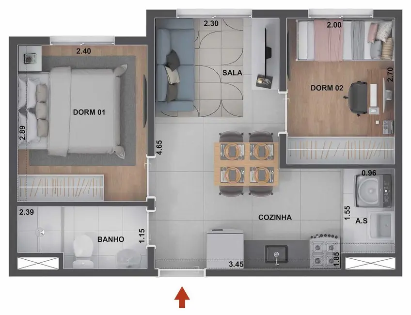 Foto 1 de Apartamento com 2 quartos à venda, 34m2 em Santo Amaro, São Paulo - SP