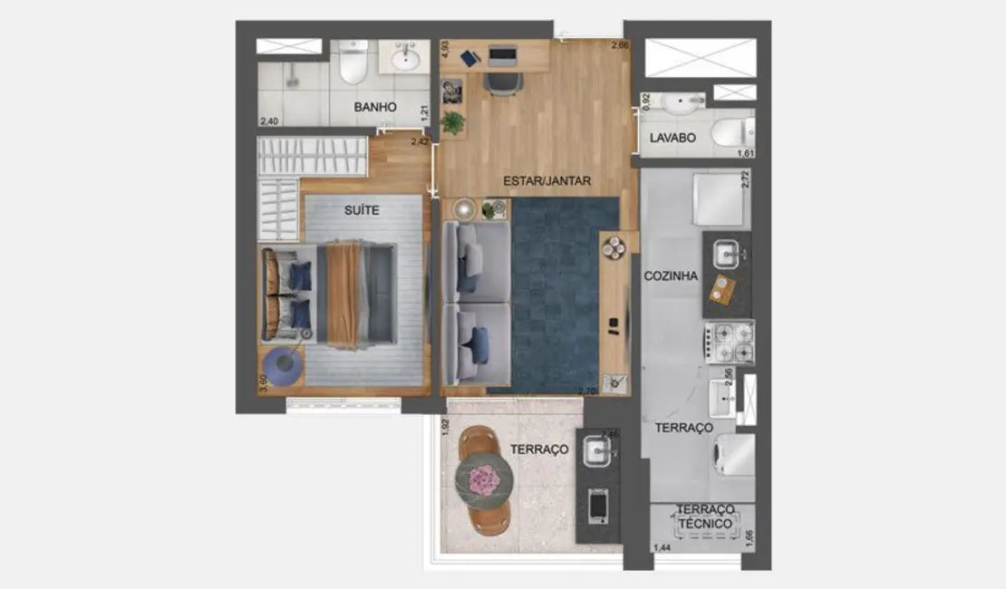 Foto 4 de Kitnet com 1 quarto à venda, 27m2 em Santo Amaro, São Paulo - SP