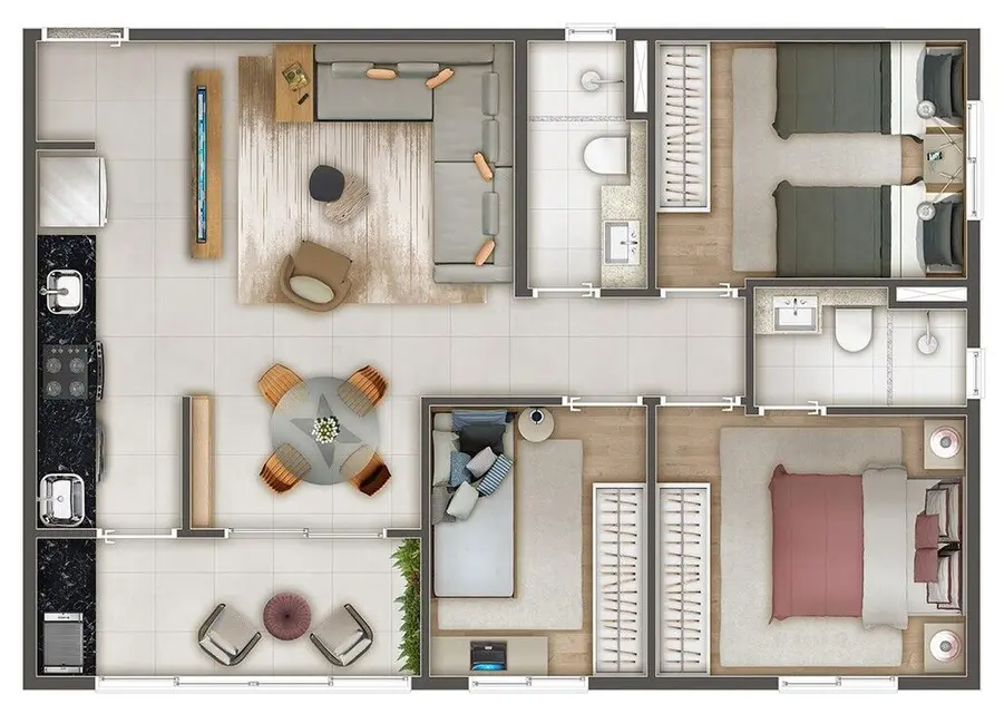 Apartamento com 3 quartos à venda, 64m2 em Parque Santa Rosa, Suzano - SP - imagem 3 Foto 3 de Apartamento com 3 quartos à venda, 64m2 em Parque Santa Rosa, Suzano - SP