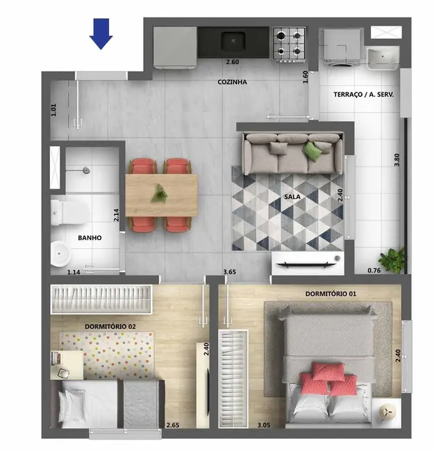 Foto 6 de Apartamento com 2 quartos à venda, 37m2 em Belém, São Paulo - SP