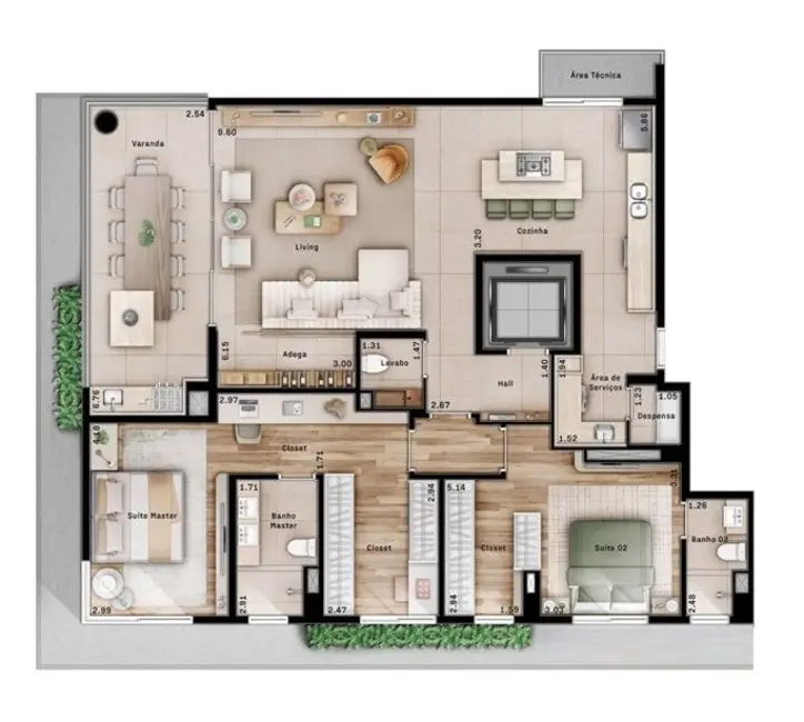Apartamento com 3 quartos à venda, 156m2 em Cambuí, Campinas - SP - imagem 7 Foto 7 de Apartamento com 3 quartos à venda, 156m2 em Cambuí, Campinas - SP