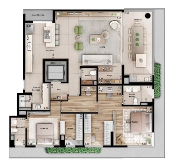 Apartamento com 3 quartos à venda, 156m2 em Cambuí, Campinas - SP - imagem 4 Foto 4 de Apartamento com 3 quartos à venda, 156m2 em Cambuí, Campinas - SP