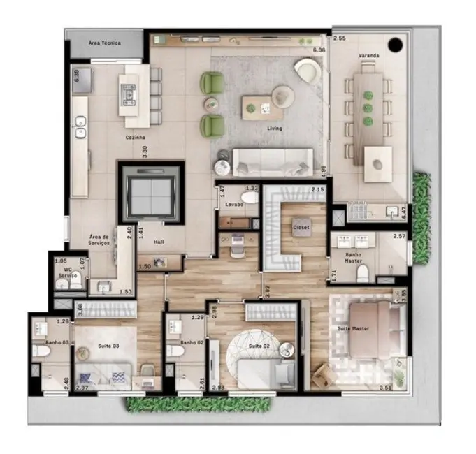 Apartamento com 3 quartos à venda, 156m2 em Cambuí, Campinas - SP - imagem 5 Foto 5 de Apartamento com 3 quartos à venda, 156m2 em Cambuí, Campinas - SP