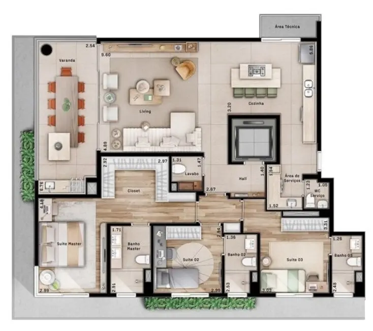 Apartamento com 3 quartos à venda, 156m2 em Cambuí, Campinas - SP - imagem 8 Foto 8 de Apartamento com 3 quartos à venda, 156m2 em Cambuí, Campinas - SP