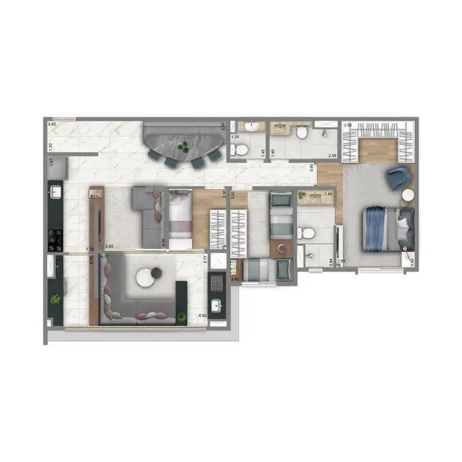 Apartamento com 3 quartos à venda, 186m2 em Tatuapé, São Paulo - SP - imagem 5 Foto 5 de Apartamento com 3 quartos à venda, 186m2 em Tatuapé, São Paulo - SP