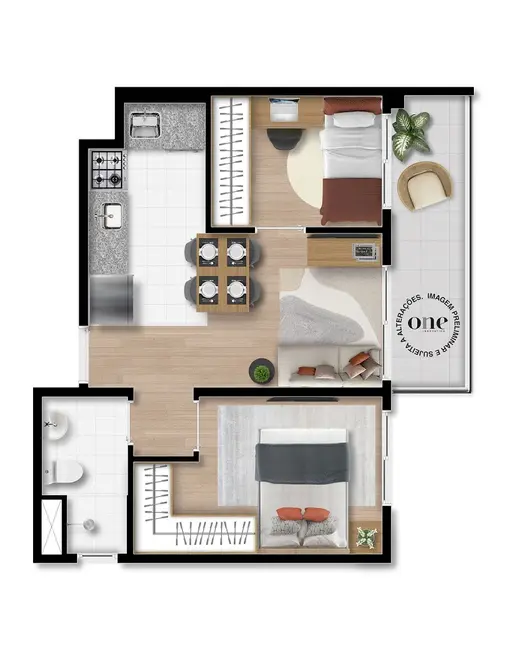 Foto 3 de Apartamento com 2 quartos à venda, 39m2 em Moema, São Paulo - SP