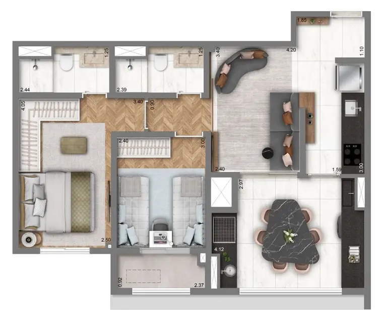 Foto 2 de Apartamento com 2 quartos à venda, 63m2 em São Paulo - SP