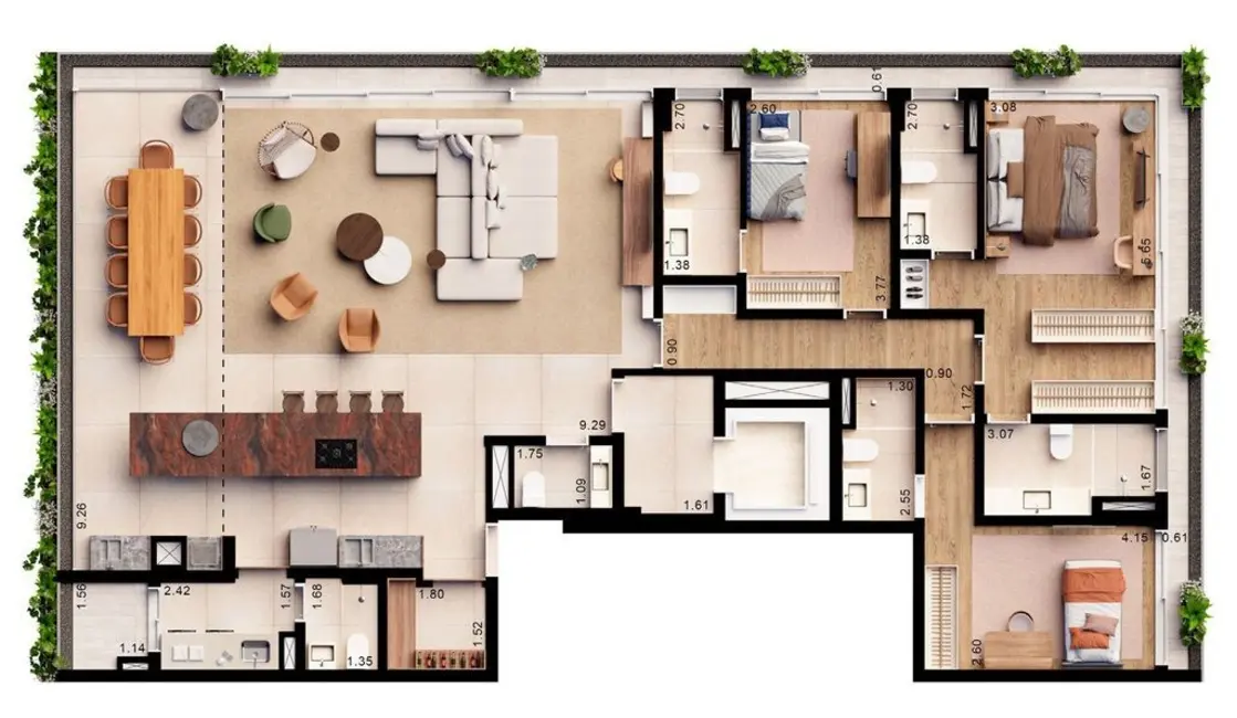 Foto 6 de Apartamento com 4 quartos à venda, 205m2 em Alto de Pinheiros, São Paulo - SP
