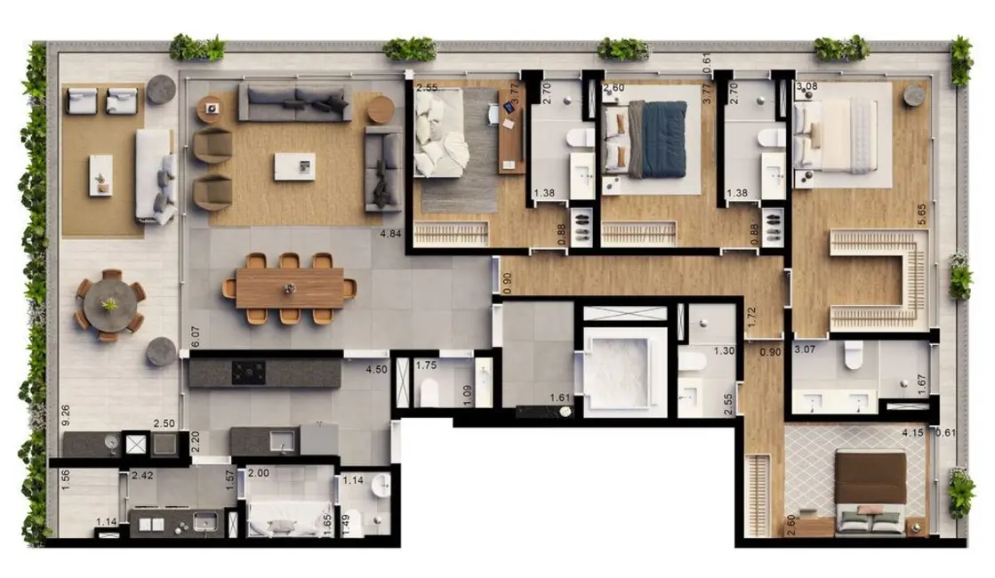 Foto 5 de Apartamento com 4 quartos à venda, 205m2 em Alto de Pinheiros, São Paulo - SP
