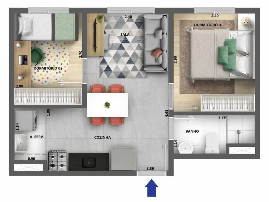 Foto 2 de Apartamento com 1 quarto à venda, 34m2 em Pirituba, São Paulo - SP