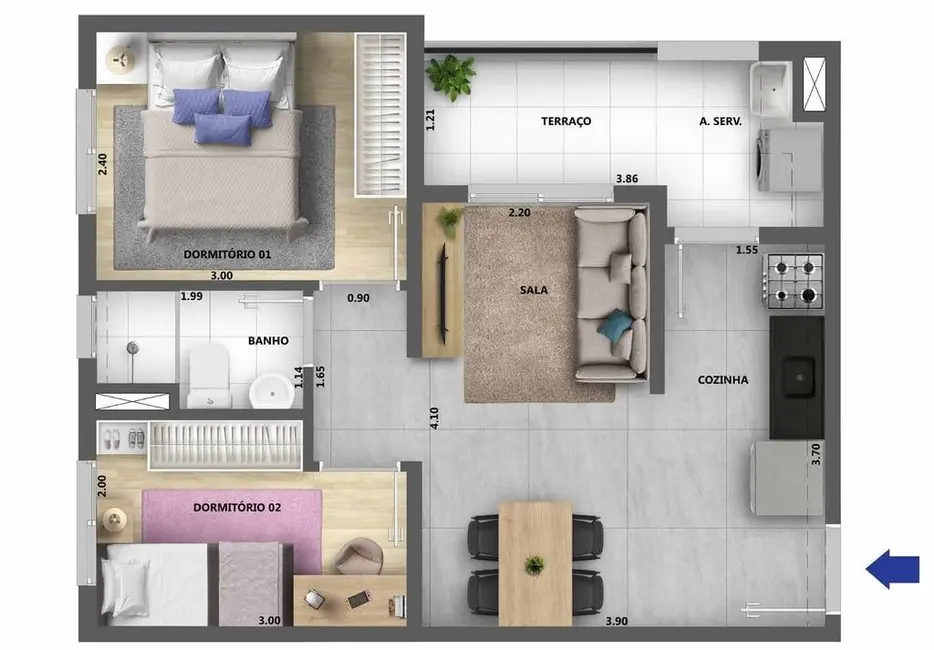 Foto 3 de Apartamento com 1 quarto à venda, 34m2 em Pirituba, São Paulo - SP