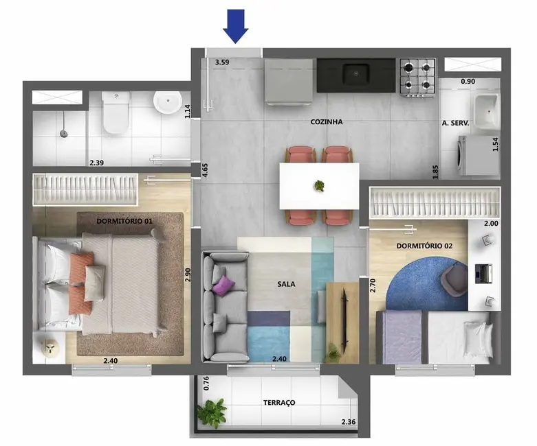 Foto 4 de Apartamento com 1 quarto à venda, 34m2 em Pirituba, São Paulo - SP