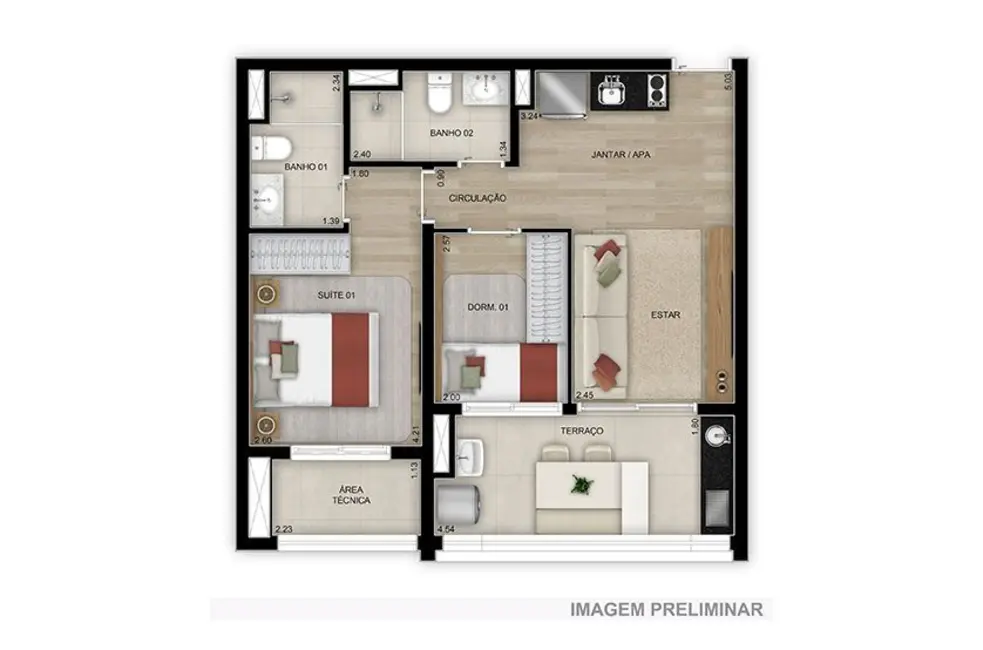 Foto 3 de Apartamento com 3 quartos à venda, 91m2 em Belém, São Paulo - SP