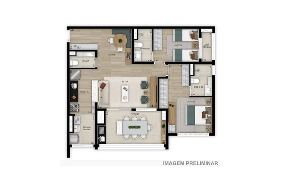 Foto 6 de Apartamento com 3 quartos à venda, 91m2 em Belém, São Paulo - SP