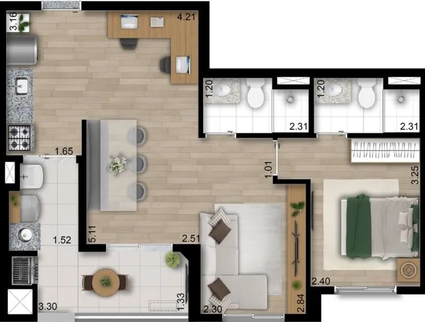 Foto 3 de Apartamento com 3 quartos à venda, 69m2 em Vila Carrão, São Paulo - SP