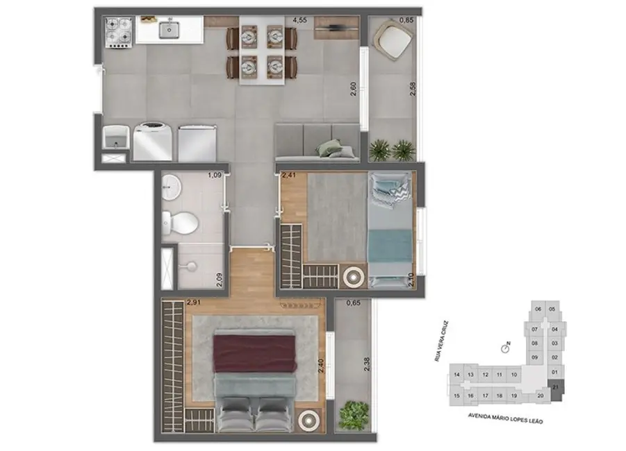 Apartamento com 1 quarto à venda, 28m2 em Santo Amaro, São Paulo - SP - imagem 4 Foto 4 de Apartamento com 1 quarto à venda, 28m2 em Santo Amaro, São Paulo - SP