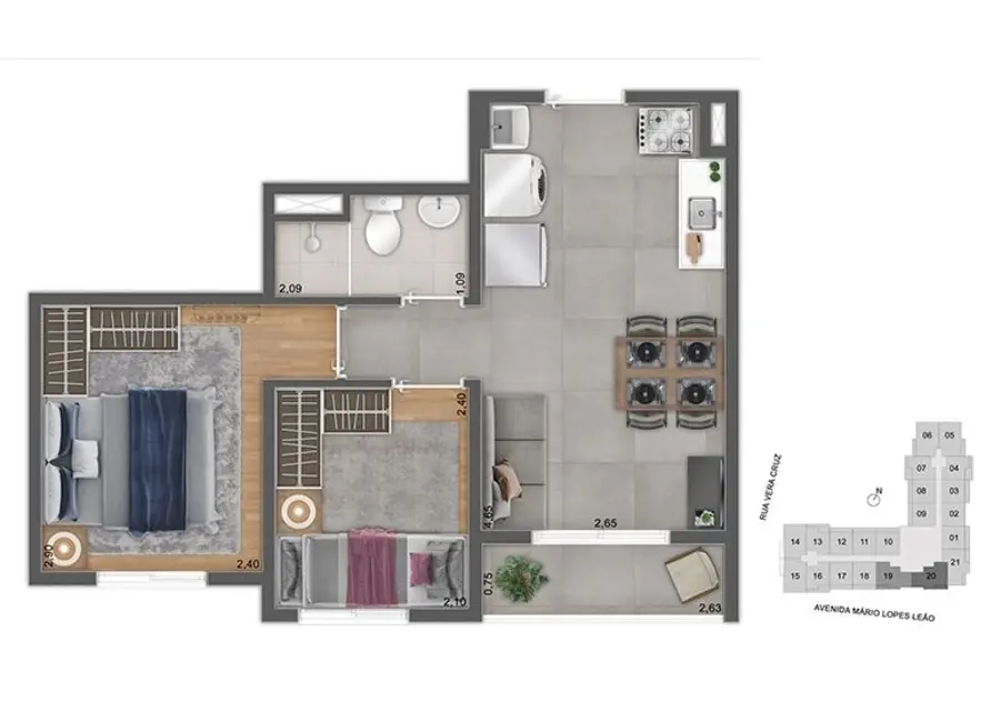 Foto 1 de Apartamento com 1 quarto à venda, 28m2 em Santo Amaro, São Paulo - SP
