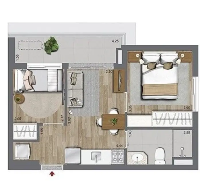 Kitnet com 1 quarto à venda, 28m2 em Campo Belo, São Paulo - SP - imagem 3 Foto 3 de Kitnet com 1 quarto à venda, 28m2 em Campo Belo, São Paulo - SP
