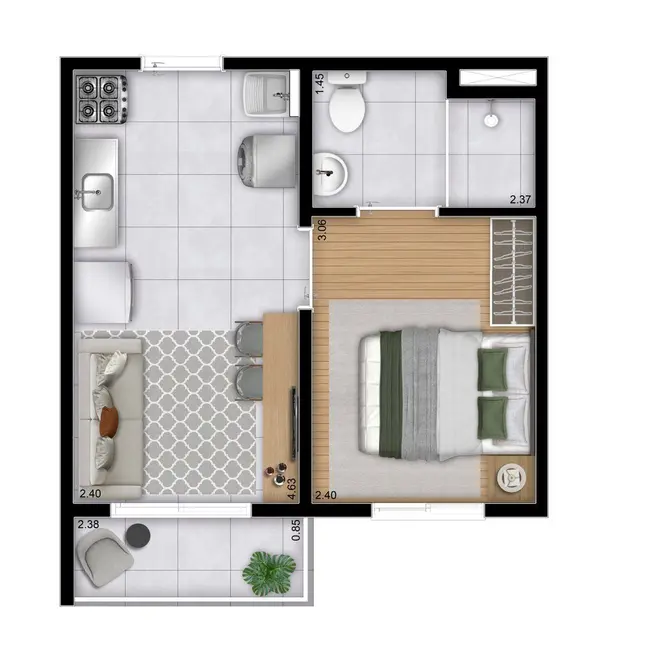 Foto 4 de Apartamento com 1 quarto à venda, 30m2 em Cupecê, São Paulo - SP