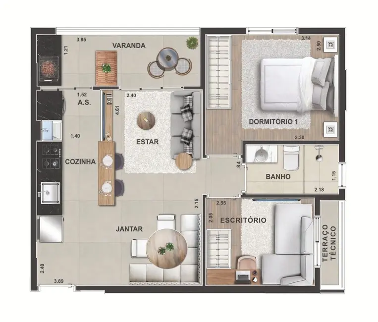 Foto 6 de Apartamento com 2 quartos à venda, 55m2 em Presidente Altino, Osasco - SP