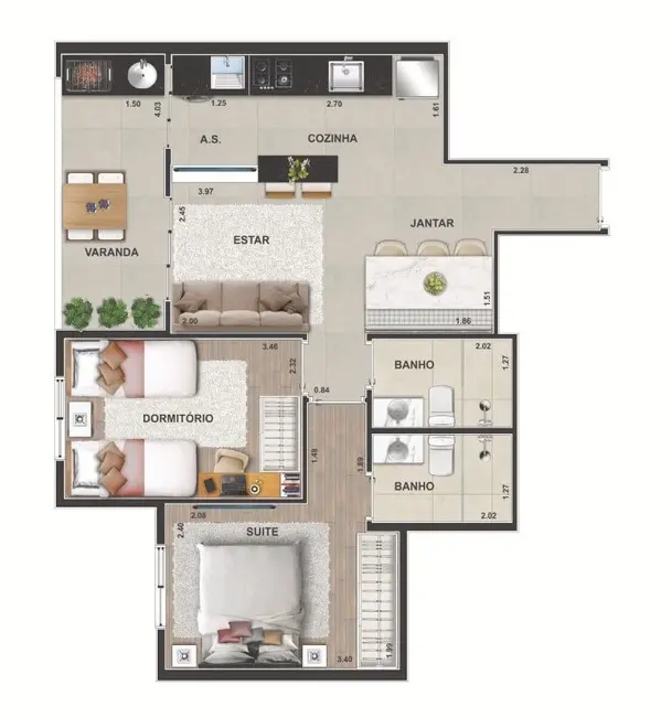 Foto 7 de Apartamento com 2 quartos à venda, 55m2 em Presidente Altino, Osasco - SP