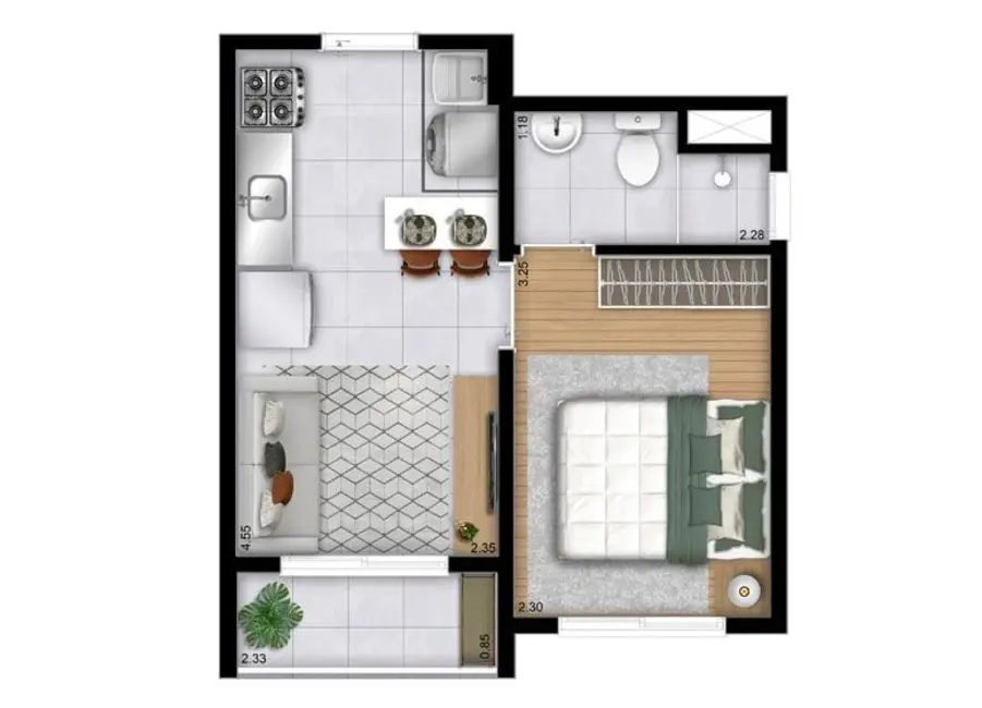 Foto 6 de Apartamento com 1 quarto à venda, 28m2 em Mooca, São Paulo - SP