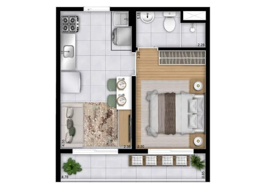 Foto 1 de Apartamento com 1 quarto à venda, 28m2 em Mooca, São Paulo - SP