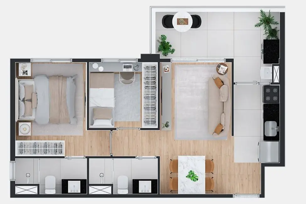 Foto 2 de Apartamento com 2 quartos à venda, 43m2 em Paraíso, São Paulo - SP