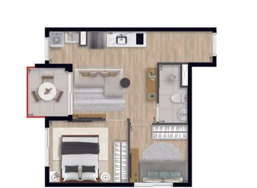 Kitnet com 1 quarto à venda, 33m2 em Vila Mariana, São Paulo - SP - imagem 4 Foto 4 de Kitnet com 1 quarto à venda, 33m2 em Vila Mariana, São Paulo - SP