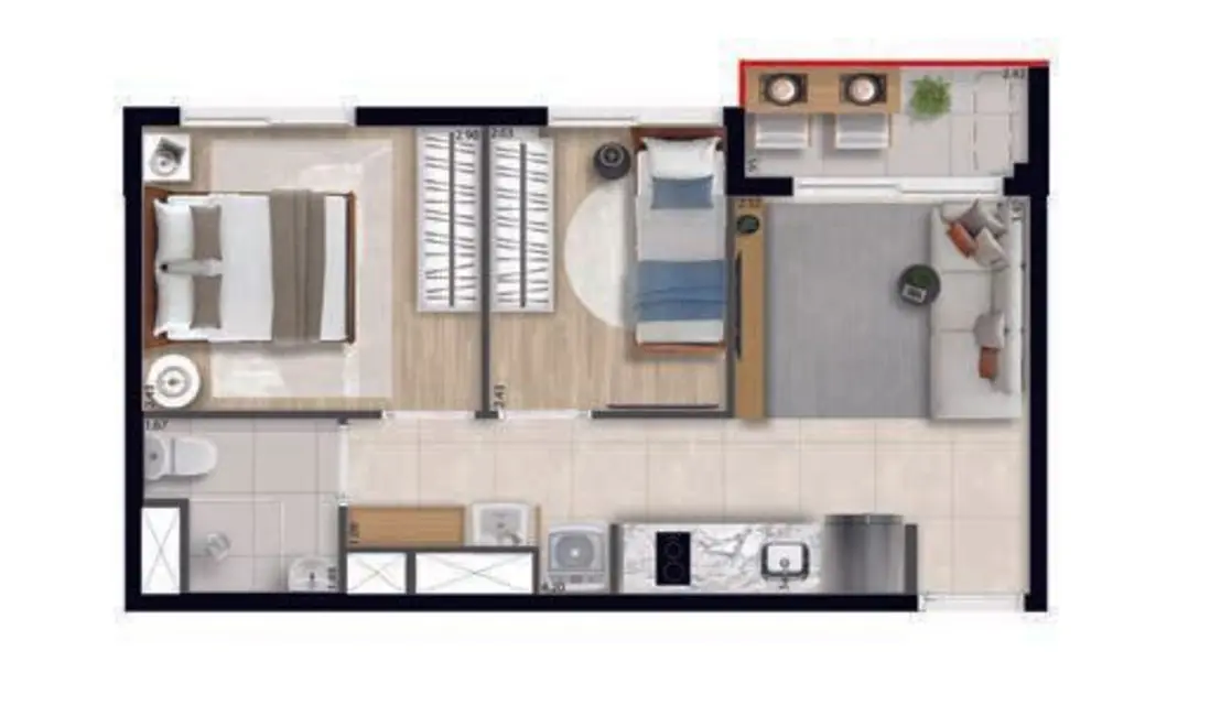 Kitnet com 1 quarto à venda, 33m2 em Vila Mariana, São Paulo - SP - imagem 6 Foto 6 de Kitnet com 1 quarto à venda, 33m2 em Vila Mariana, São Paulo - SP
