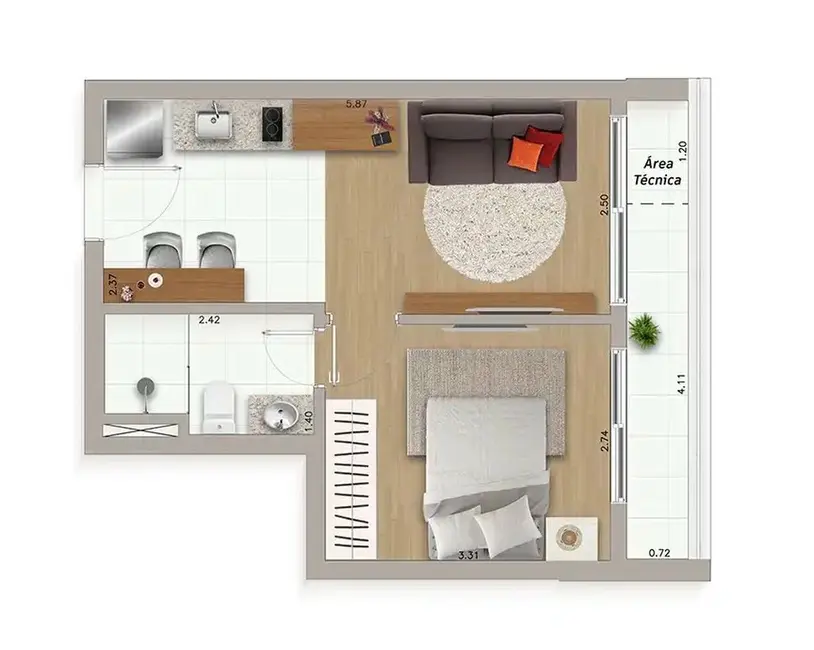 Kitnet com 1 quarto à venda, 28m2 em Sumaré, São Paulo - SP - imagem 6 Foto 6 de Kitnet com 1 quarto à venda, 28m2 em Sumaré, São Paulo - SP