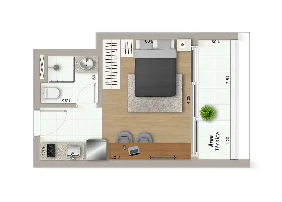 Kitnet com 1 quarto à venda, 28m2 em Sumaré, São Paulo - SP - imagem 4 Foto 4 de Kitnet com 1 quarto à venda, 28m2 em Sumaré, São Paulo - SP