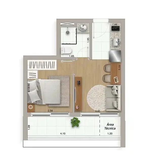 Kitnet com 1 quarto à venda, 28m2 em Sumaré, São Paulo - SP - imagem 9 Foto 9 de Kitnet com 1 quarto à venda, 28m2 em Sumaré, São Paulo - SP