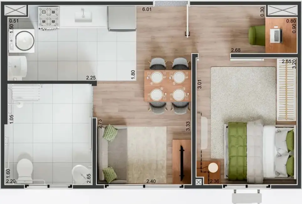 Foto 7 de Apartamento com 2 quartos à venda, 36m2 em Várzea da Barra Funda, São Paulo - SP