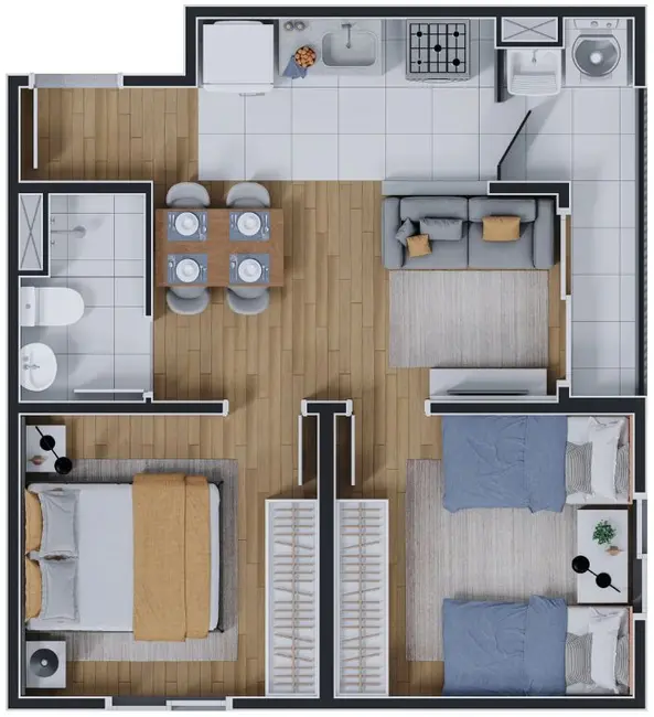 Foto 7 de Apartamento com 2 quartos à venda, 40m2 em Jaguaribe, Osasco - SP