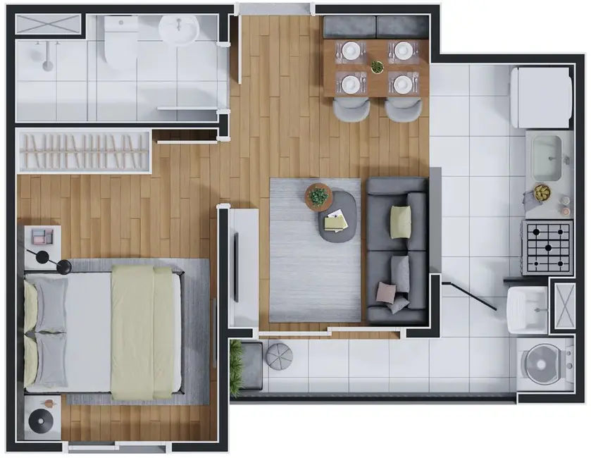 Foto 3 de Apartamento com 2 quartos à venda, 40m2 em Jaguaribe, Osasco - SP