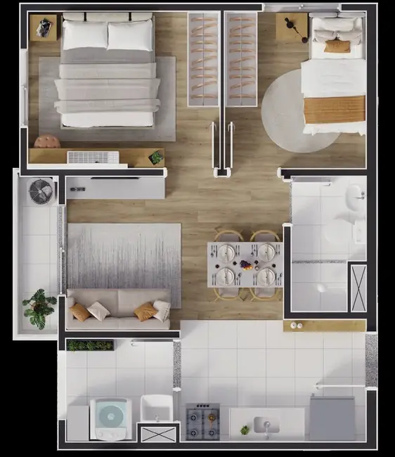 Foto 3 de Apartamento com 2 quartos à venda, 36m2 em Capão Redondo, São Paulo - SP