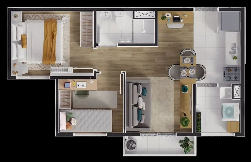 Foto 1 de Apartamento com 2 quartos à venda, 36m2 em Capão Redondo, São Paulo - SP