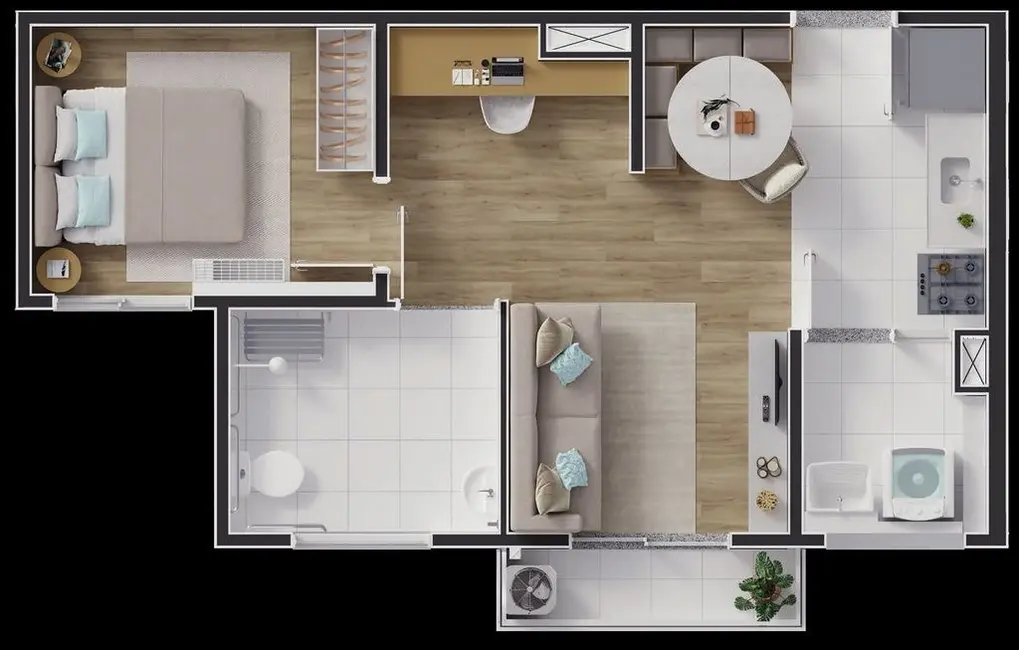 Foto 2 de Apartamento com 2 quartos à venda, 36m2 em Capão Redondo, São Paulo - SP