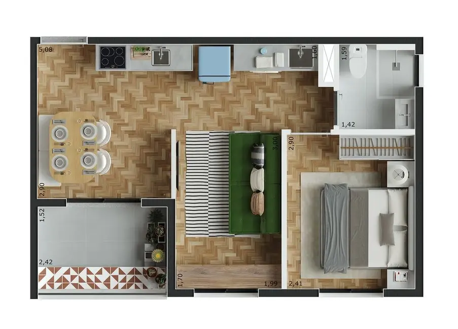 Foto 2 de Apartamento com 1 quarto à venda, 24m2 em Santa Cecília, São Paulo - SP