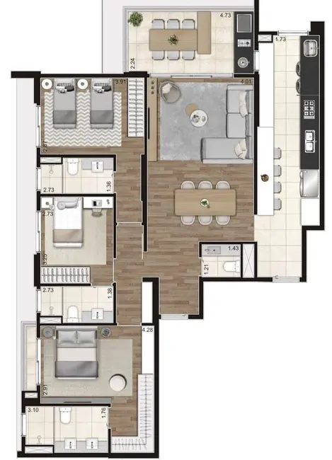 Foto 1 de Apartamento com 3 quartos à venda, 181m2 em Cambuí, Campinas - SP